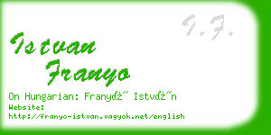 istvan franyo business card